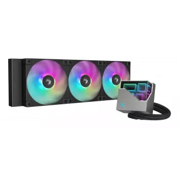 All-in-One-nestekühler DeepCool LT360, 3x 120 mm tuuletinta, 2400 kierr./min, 72,04 cfm, 41 cm letkut, alumiinijäähdytin, musta