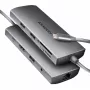 Axagon HMC-8HLSA, USB 5Gbps keskitin, 3x USB-A, HDMI 4K/60Hz, RJ-45, SD/microSD, ääni, PD 100W
