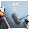 Axagon HMC-8HLSA, USB 5Gbps keskitin, 3x USB-A, HDMI 4K/60Hz, RJ-45, SD/microSD, ääni, PD 100W