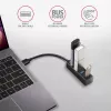 Axagon HUE-M1A 4x USB 3.2 Gen 1 MINI-keskitin, metalli, 20 cm USB-A-kaapeli