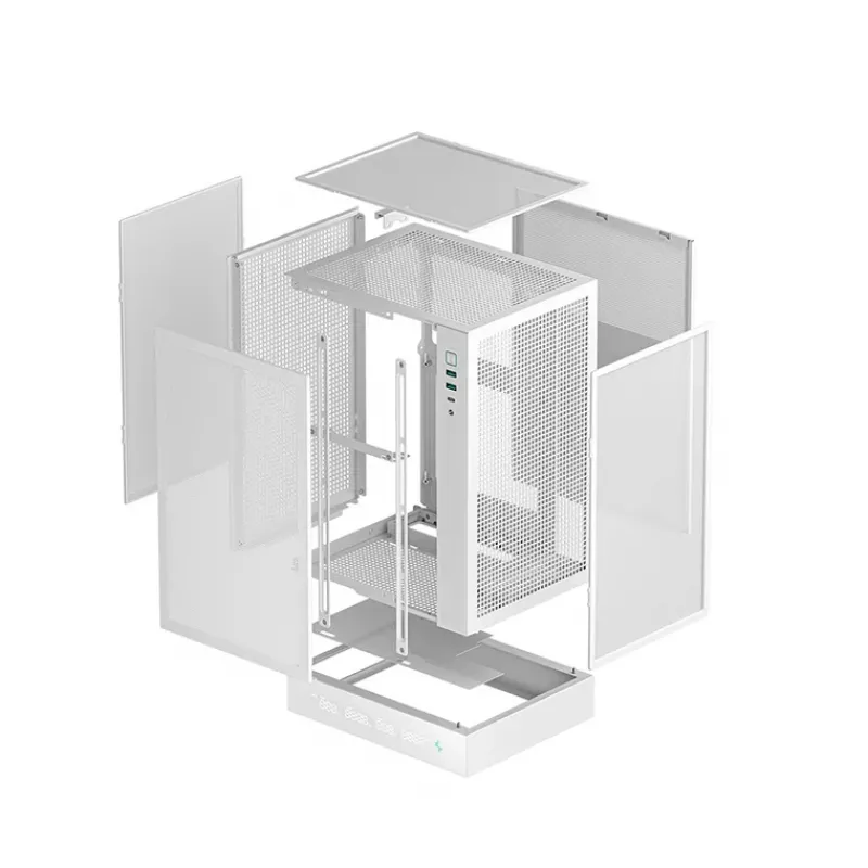 DeepCool CH170 Digital R-CH170-WHNPI0D-G-1 Mini-ITX Mini Tower -tietokonekotelo ilman virtalähdettä, 2x USB 3.0, USB-C, valkoinen