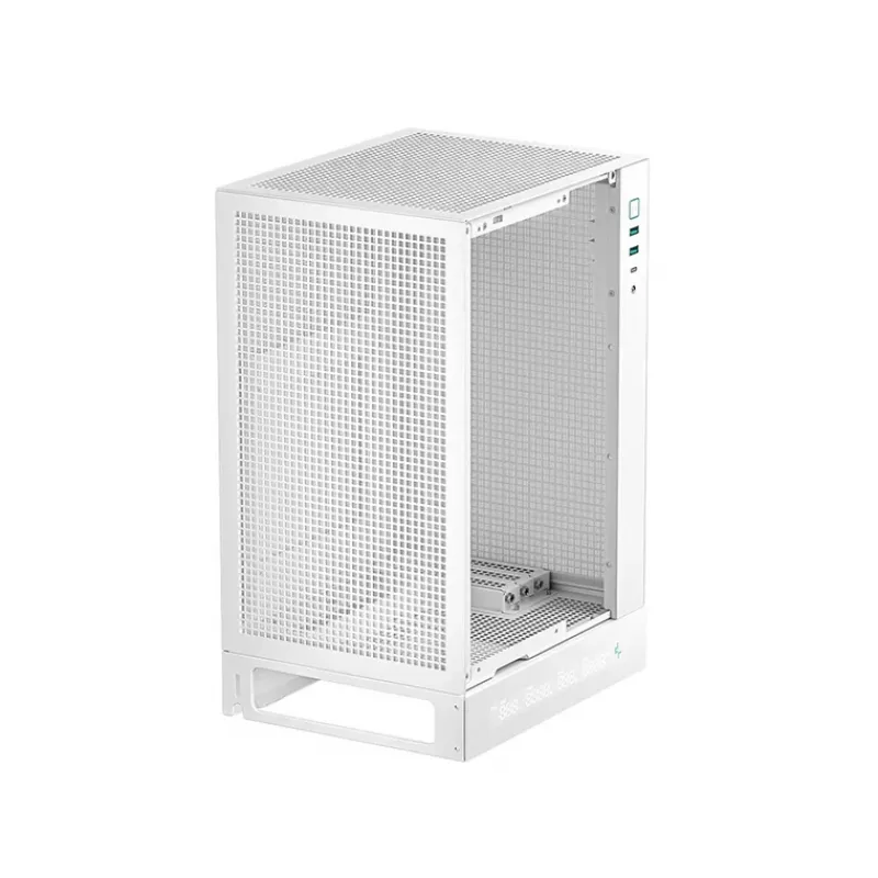 DeepCool CH170 Digital R-CH170-WHNPI0D-G-1 Mini-ITX Mini Tower -tietokonekotelo ilman virtalähdettä, 2x USB 3.0, USB-C, valkoinen
