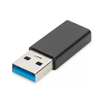 DIGITUS USB Type-C sovitin, tyyppi A - C M/F, 3A, 5GB, 3.0 versio, musta