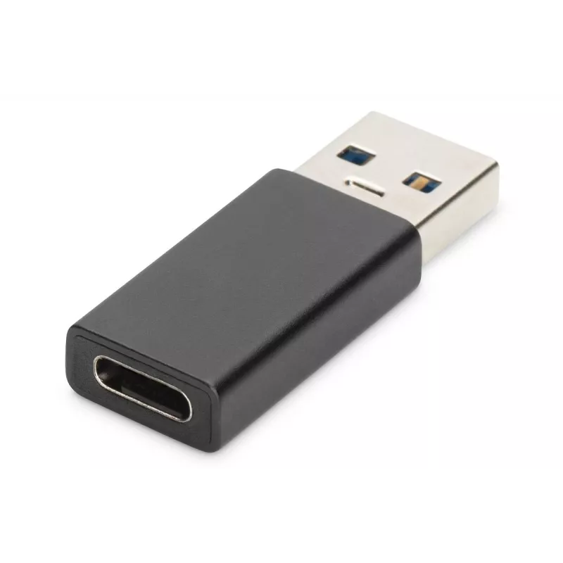 DIGITUS USB Type-C sovitin, tyyppi A - C M/F, 3A, 5GB, 3.0 versio, musta
