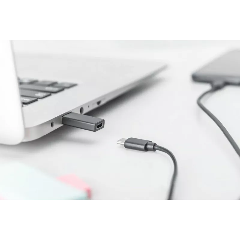 DIGITUS USB Type-C sovitin, tyyppi A - C M/F, 3A, 5GB, 3.0 versio, musta