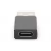 DIGITUS USB Type-C sovitin, tyyppi A - C M/F, 3A, 5GB, 3.0 versio, musta