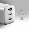 Axagon ACU-DPQ65W PD3.0 & QC4+ 3x LÄHTÖ seinälaturi 65W