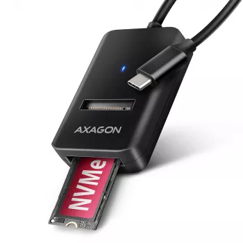 Axagon ADM2-CM USB-C-sovitin M.2 NVMe SATA 10Gbps musta