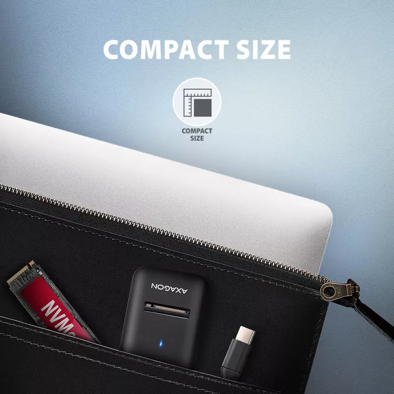 Axagon ADM2-CM USB-C-sovitin M.2 NVMe SATA 10Gbps musta