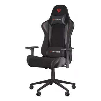 Pelituoli GENESIS Nitro 440 G2, pehmustettu istuin, kangas/tekonahka, harmaa/musta, max. 120 kg, säädettävä selkänoja ja 1D-käsinojat