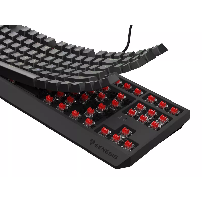 Genesis Thor 230 TKL langallinen mekaaninen pelinäppäimistö, US, musta, Outemu Red