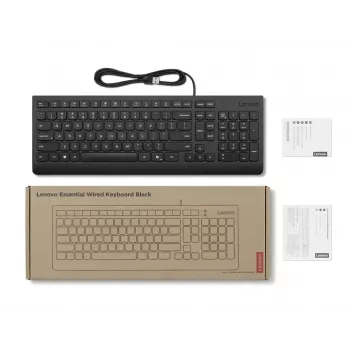 Johdollinen USB-näppäimistö Lenovo Essential 4Y41R64633 — US English -asettelu, musta