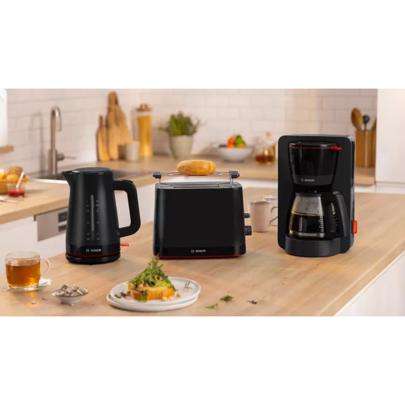 Leivänpaahdin Bosch TAT3M123 2 viipaletta, 950 W, musta, kiertosäädin, sulatus & lämmitys