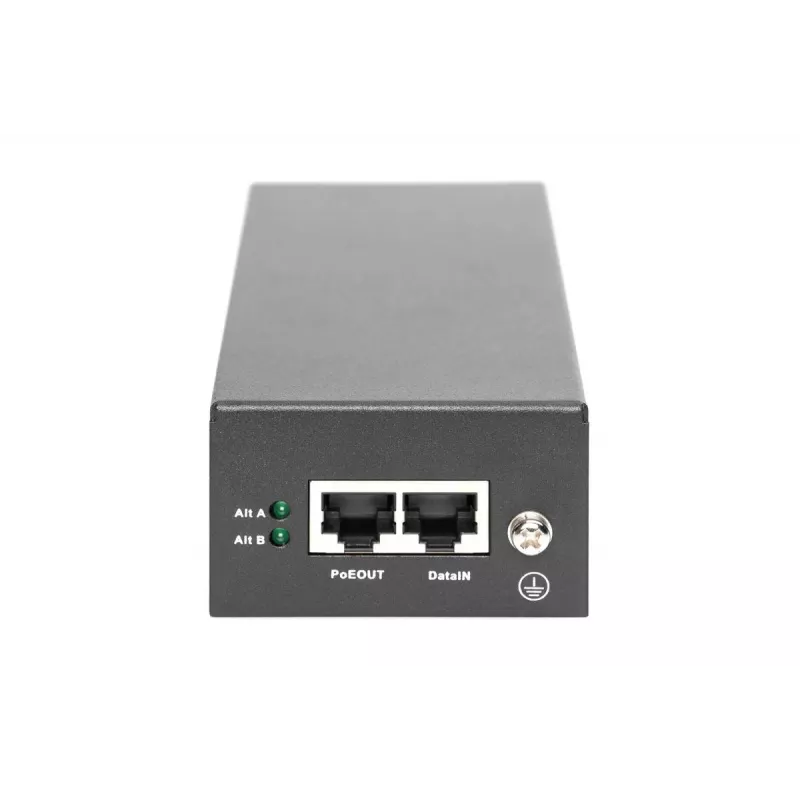 DIGITUS Gigabit Ethernet PoE++ -injektori, 802.3bt virtapinnit: 4/5(+),7/8(-) ja 3/6(+), 1/2(-), 85W
