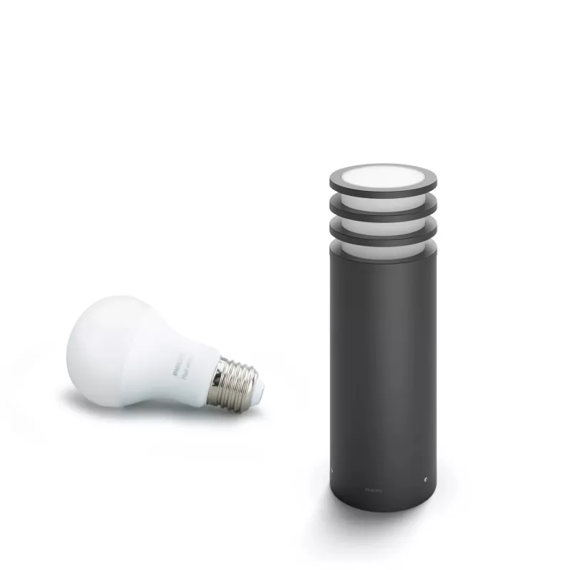 Philips Hue Lucca ulkojalkavalaisin, E27, 9 W, 806 lm, lämmin valkoinen, IP44, himmennettävä