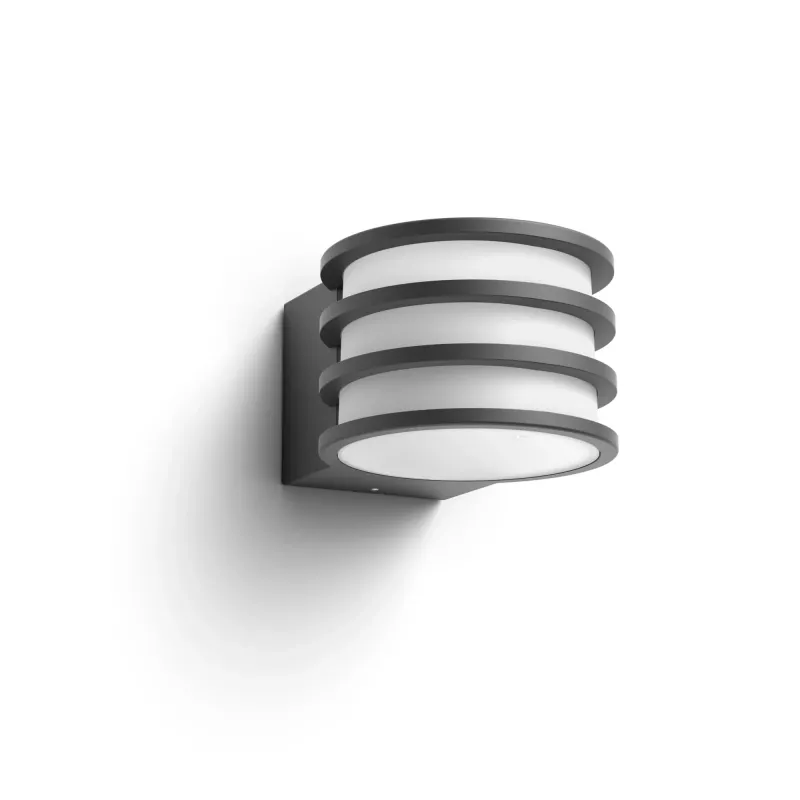Philips Hue White Lucca Outdoor seinävalaisin, älykäs ulkovalaisin, Bluetooth/Zigbee, antrasiitti, LED, alumiini, E27