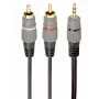 GEMBIRD 3,5 mm stereo - 2xRCA-pistoke, 1,5 m kaapeli - kullatut liittimet