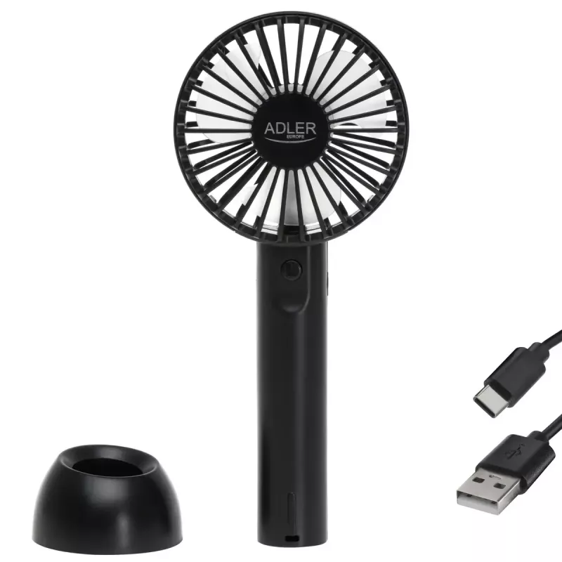 Pöytätuuletin Adler AD 7338 Mini USB — 7 cm halkaisija, 3 nopeutta, musta