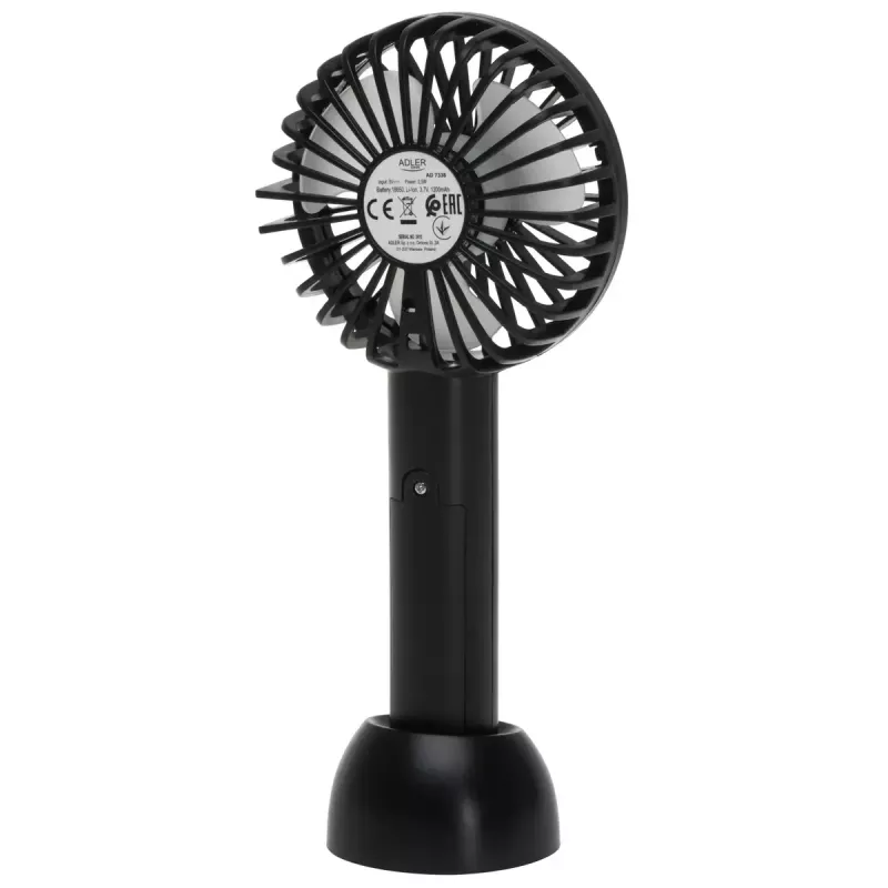 Pöytätuuletin Adler AD 7338 Mini USB — 7 cm halkaisija, 3 nopeutta, musta