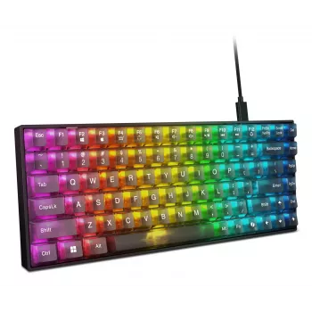 Mekaaninen pelinäppäimistö Lenovo Legion K510 Mini Pro 75% US-englanti, 84 näppäintä, RGB, USB, 1,8 m kaapeli, musta/läpinäkyvä