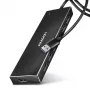 Axagon HUE-F7A 7x USB 3.2 Gen 1 ALU FLAT -keskitin micro-virta IN 1m USB-A USB 3.2 Gen 1 (3.1 Gen 1) Type-A 5000 Mbit/s musta