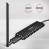 Axagon HUE-F7A 7x USB 3.2 Gen 1 ALU FLAT -keskitin micro-virta IN 1m USB-A USB 3.2 Gen 1 (3.1 Gen 1) Type-A 5000 Mbit/s musta