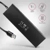 Axagon HUE-F7A 7x USB 3.2 Gen 1 ALU FLAT -keskitin micro-virta IN 1m USB-A USB 3.2 Gen 1 (3.1 Gen 1) Type-A 5000 Mbit/s musta
