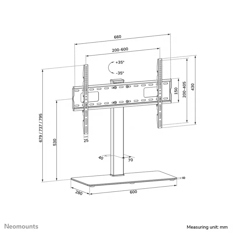 Neomounts DS45-430BL16 TV-teline 37-70