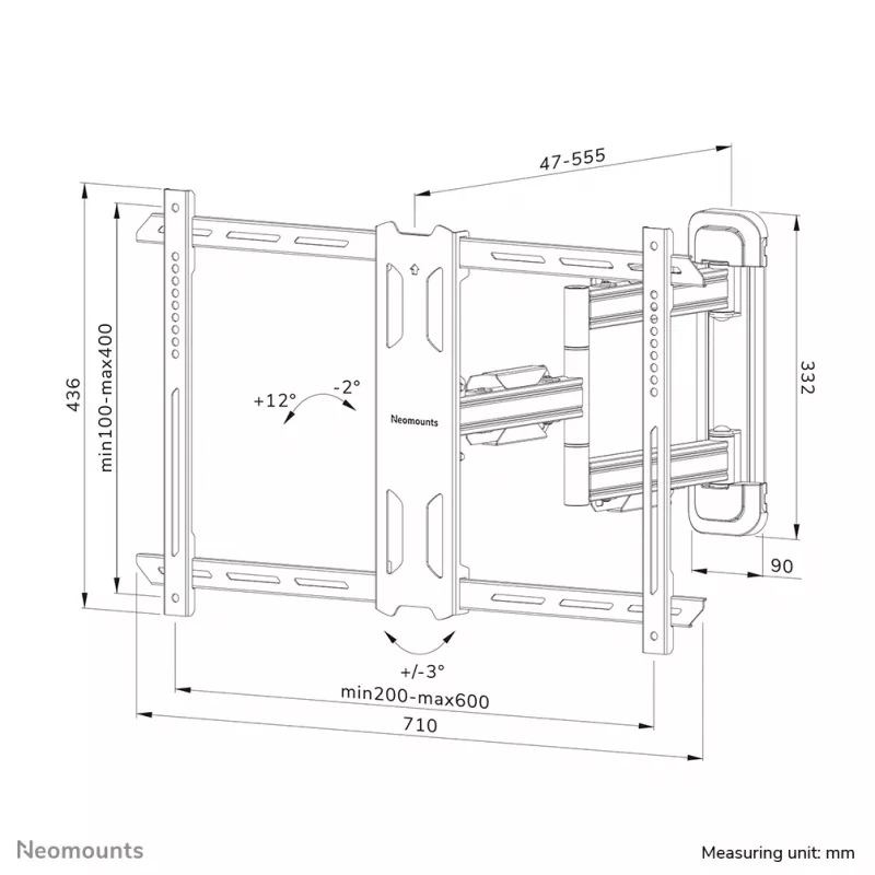 Neomounts WL40S-850BL16 TV-seinäteline 40-70