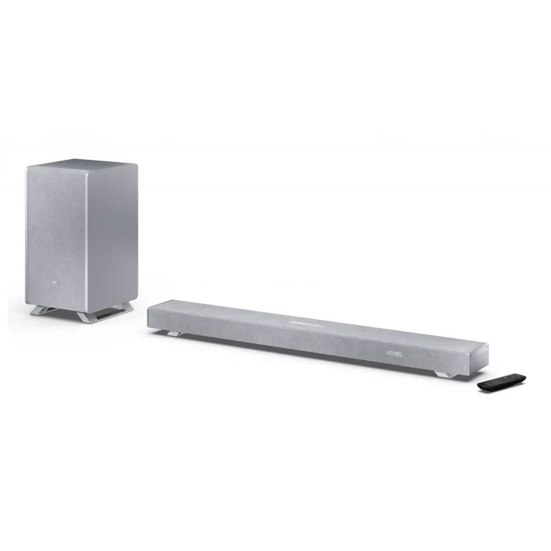 Sharp HT-SBW53121(SL) 3.1.2 Dolby Atmos/DTS:X äänipalkki langattomalla subwooferilla, 550 W, Bluetooth, hopea