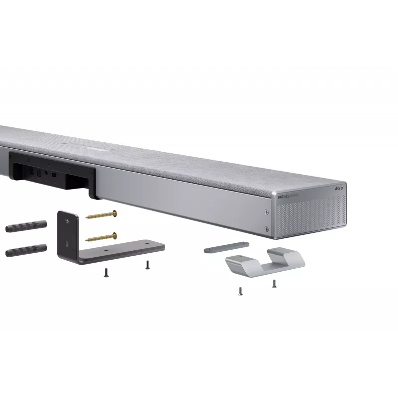 Sharp HT-SBW53121(SL) 3.1.2 Dolby Atmos/DTS:X äänipalkki langattomalla subwooferilla, 550 W, Bluetooth, hopea