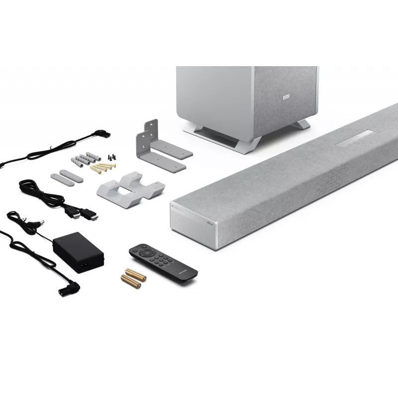 Sharp HT-SBW53121(SL) 3.1.2 Dolby Atmos/DTS:X äänipalkki langattomalla subwooferilla, 550 W, Bluetooth, hopea