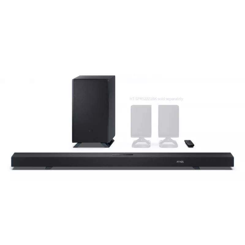 Sharp HT-SBW55121(BK) 5.1.2 Dolby Atmos/DTS:X äänipalkki langattomalla subwooferilla, 650 W, Bluetooth, musta