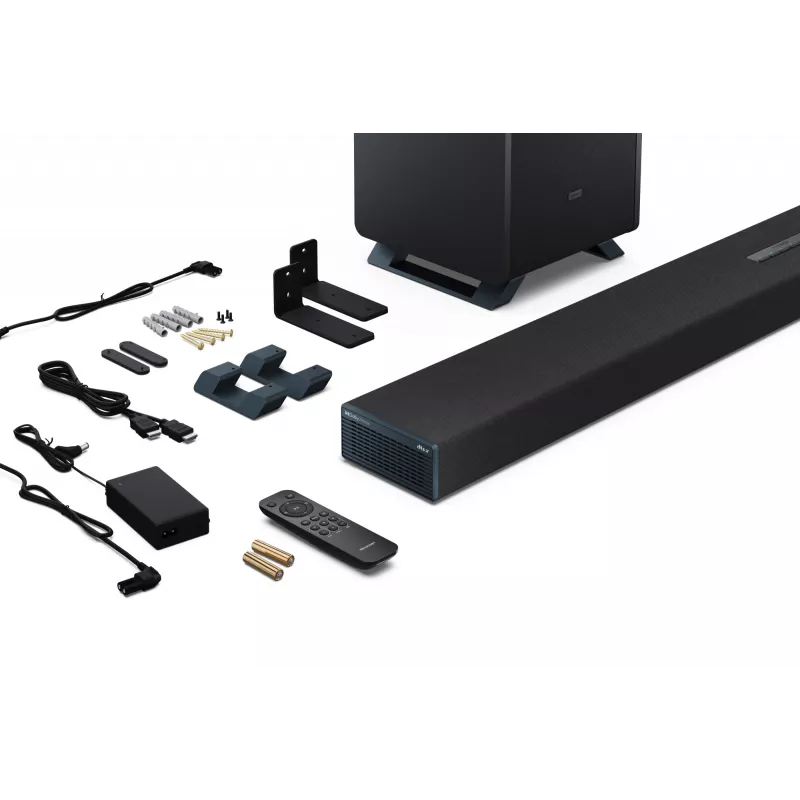 Sharp HT-SBW55121(BK) 5.1.2 Dolby Atmos/DTS:X äänipalkki langattomalla subwooferilla, 650 W, Bluetooth, musta