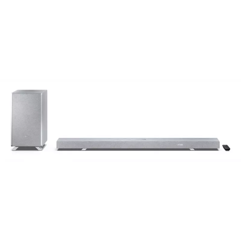 Sharp HT-SBW55121(SL) 5.1.2 Dolby Atmos/DTS:X äänipalkki langattomalla subwooferilla, 650 W, Bluetooth, hopea