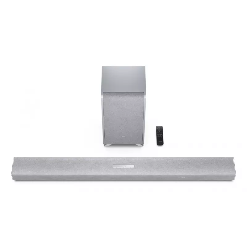 Sharp HT-SBW55121(SL) 5.1.2 Dolby Atmos/DTS:X äänipalkki langattomalla subwooferilla, 650 W, Bluetooth, hopea