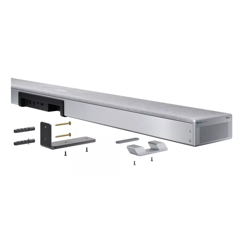Sharp HT-SBW55121(SL) 5.1.2 Dolby Atmos/DTS:X äänipalkki langattomalla subwooferilla, 650 W, Bluetooth, hopea