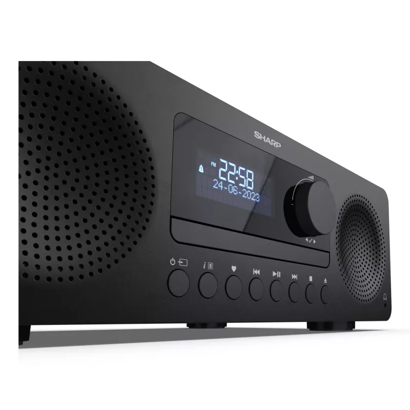 Kotiaudiomikrojärjestelmä Sharp XL-B720D 30 W, 2-tiekaiuttimet, DAB/DAB+/FM, optinen levysoitin, musta