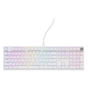 Mekaaninen näppäimistö GENESIS THOR 404, Full-Size USB, QWERTY englanti, RGB-taustavalo, valkoinen