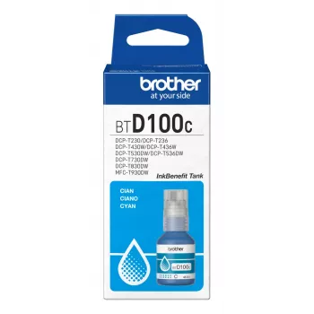 Mustepullo Brother BTD100C syaani alkuperäinen 48,8 ml Brother-tulostimiin, 91 g
