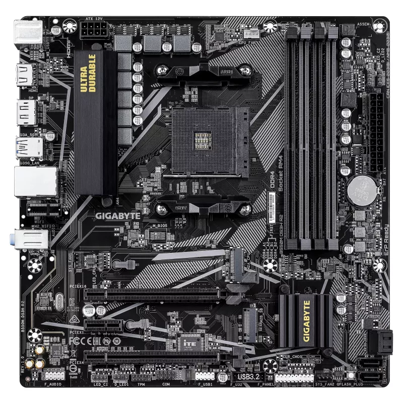 Emolevy GIGABYTE B550M DS3H R2, B550, kanta AM4, Micro ATX