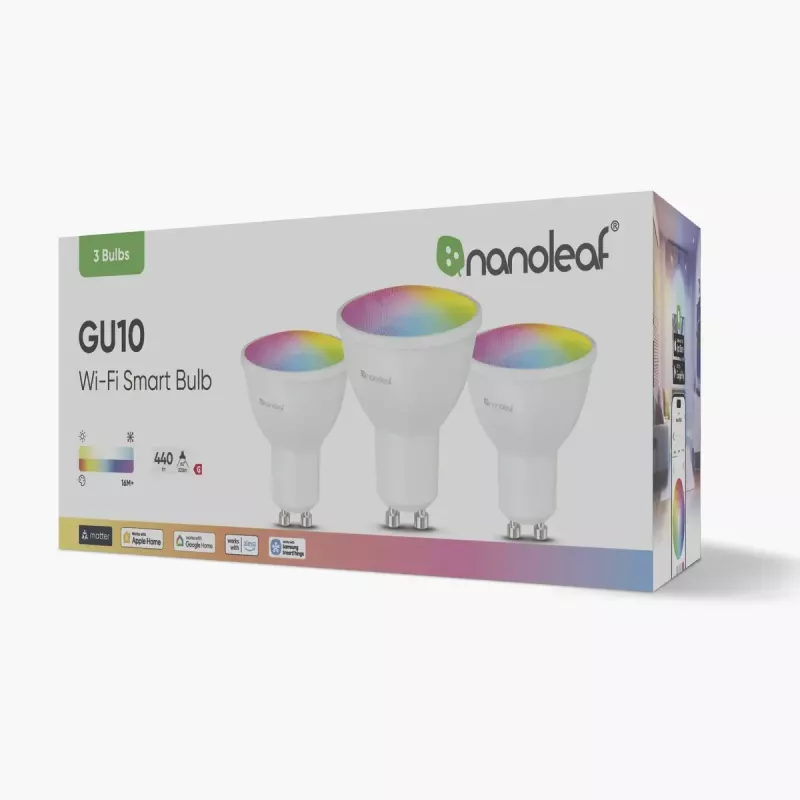 Älylamppu Nanoleaf N7502B02-3GU10 RGBCW Wi‑Fi 3 kpl:n pakkaus GU10