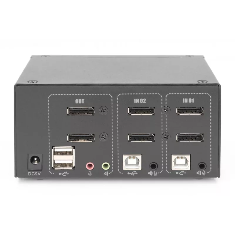 DIGITUS 2-porttinen DisplayPort DualView 60 Hz 4K 60fp monialustainen tuki