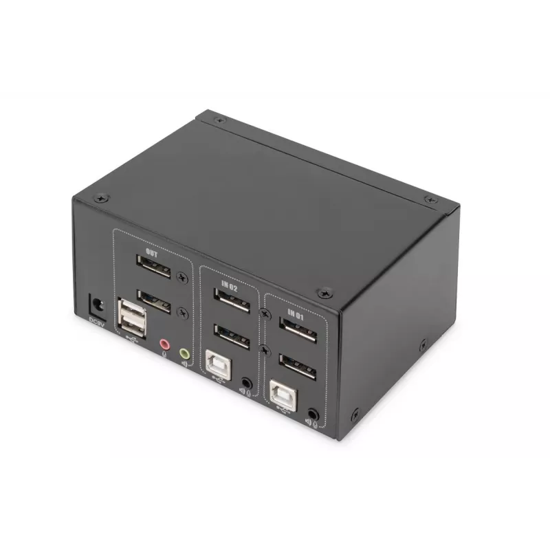 DIGITUS 2-porttinen DisplayPort DualView 60 Hz 4K 60fp monialustainen tuki