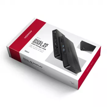Axagon HMC-U4 USB4-telakka, 3x USB-A, 2x USB-C, HDMI & DP 8K/30Hz, RJ-45, SD/mSD, ääni, PD 100W