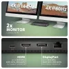 Axagon HMC-U4 USB4-telakka, 3x USB-A, 2x USB-C, HDMI & DP 8K/30Hz, RJ-45, SD/mSD, ääni, PD 100W