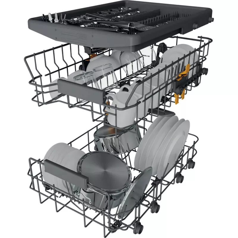 Kalusteisiin asennettava astianpesukone Whirlpool WH6IC11BS7LA0, 11 astiastoa, 41 dB