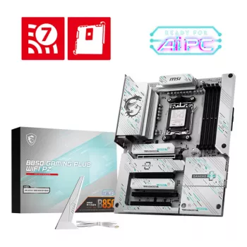Emolevy MSI B850 GAMING PLUS WIFI PZ — AMD B850, kanta AM5, ATX, DDR5, 4x DIMM, 3x M.2, Wi‑Fi, Bluetooth
