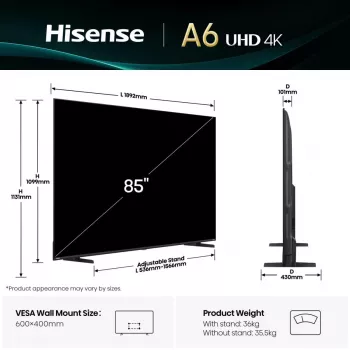 Hisense 85A6Q TV 2,16 m (85