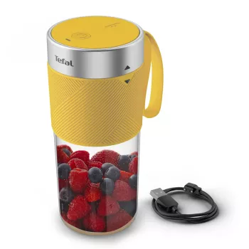 Kannettava tehosekoitin Tefal Lightmix BL1C0230 – 0,3 l, ladattava Li-Ion 1200 mAh, ruostumaton teräs/keltainen